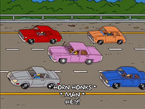 Homer Simpson Driving In Traffic GIF - Find & Share on GIPHY