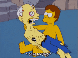 scared the simpsons GIF