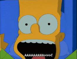 Scared Season 3 GIF by The Simpsons