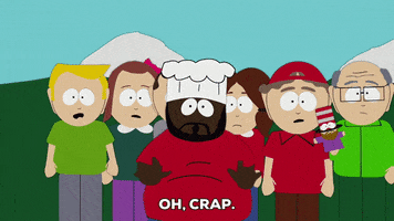 scared chef jerome mcelroy GIF by South Park 