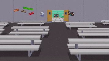 cafeteria tables GIF by South Park 