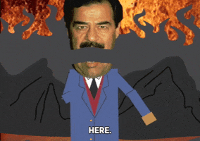 saddam hussein fire GIF by South Park 