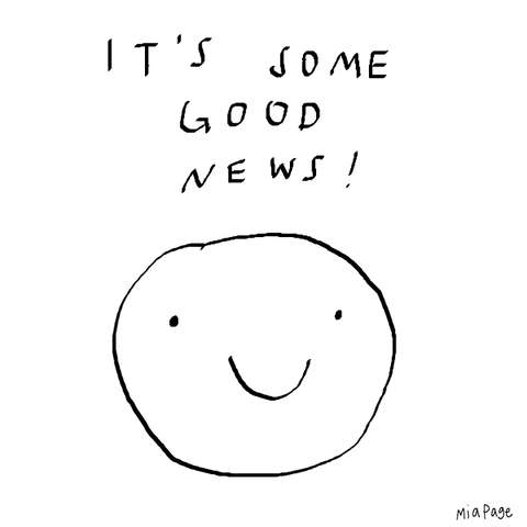 Good News Smile GIF by Mia Page - Find & Share on GIPHY