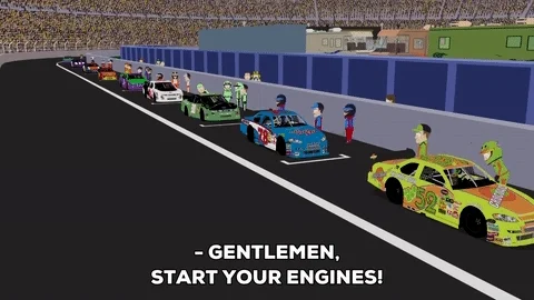 talking nascar race GIF