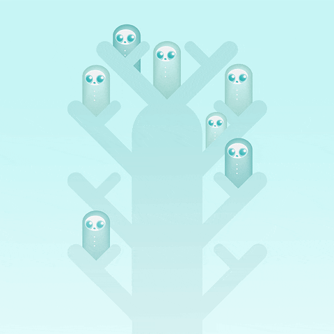 or3lj illustration kawaii fog creatures GIF
