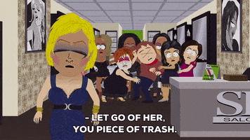 yellow hair women GIF by South Park 