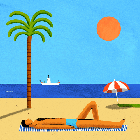 Sunbathing Beach Day GIF by Raúl Soria