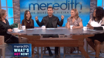 excited lance bass GIF by The Meredith Vieira Show