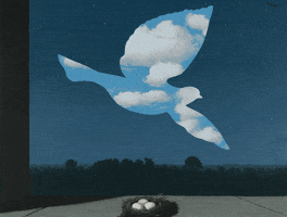 flying rene magritte GIF by Feliks Tomasz Konczakowski