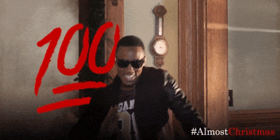keep it 100 jessie t usher GIF by Almost Christmas Movie