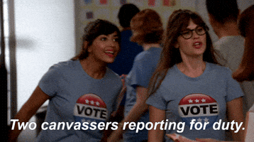 Two Canvassers Reporting For Duty Gifs Get The Best Gif On Giphy