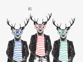 Baldwin christmas hipster reindeers GIF