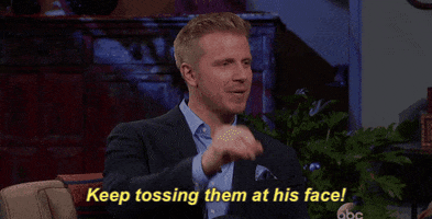 after show keep tossing them at his face GIF by Bachelor in Paradise