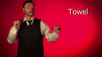 sign language towel GIF by Sign with Robert
