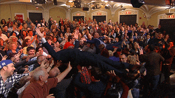 stephen colbert crowd surf GIF by The Late Show With Stephen Colbert