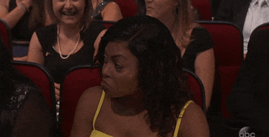 Celebrity gif. Taraji P Henson is at the Emmys and is slowly nodding in agreement, with her lips turned down in consideration.