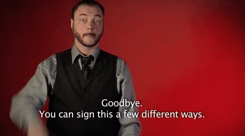 Sign Language Goodbye GIF by Sign with Robert - Find & Share on GIPHY