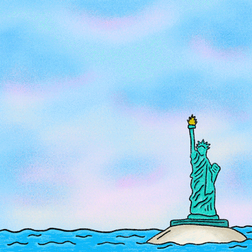 Statue Of Liberty Immigration GIF by Fabiola Lara / Casa Girl
