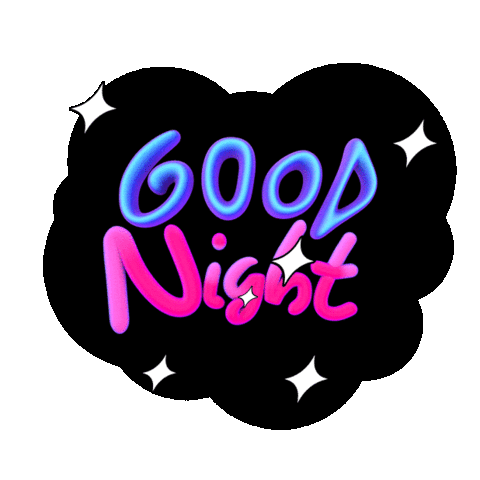 Good Night Text Sticker by V5MT