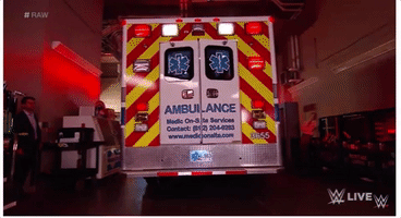 popgym wwe ambulance braun strowman GIF