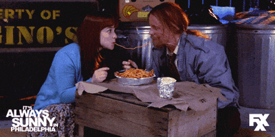 lady and the tramp love GIF by It's Always Sunny in Philadelphia