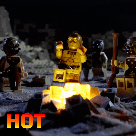 hot hot hot burn GIF by LEGO