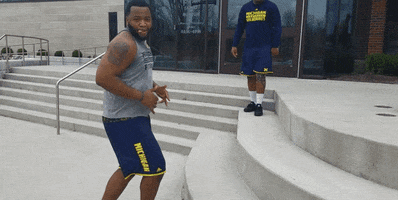 Excited Running Man GIF by Michigan Athletics