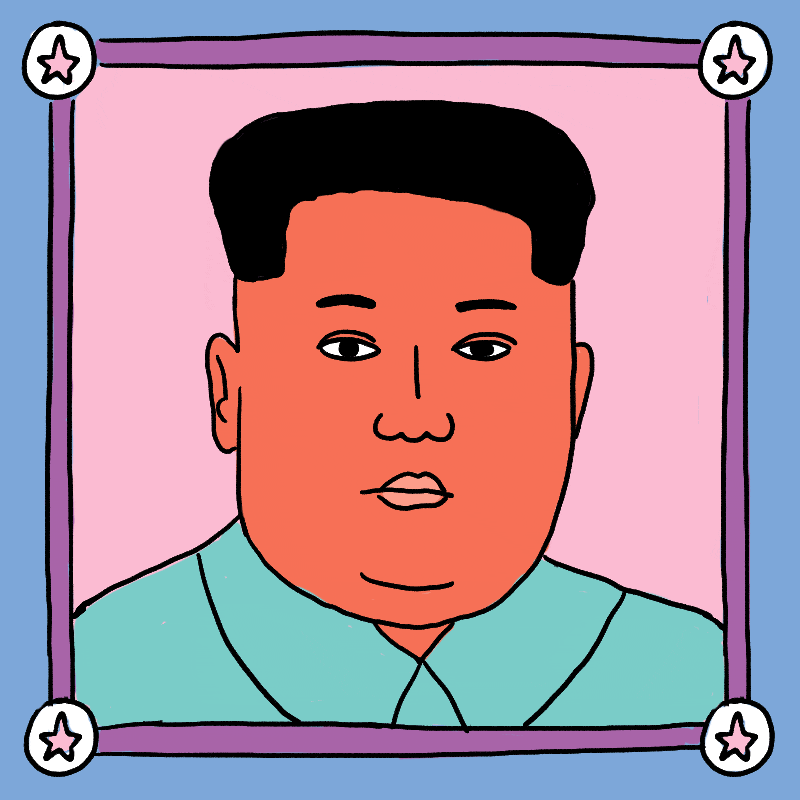 kim jong un hairstyles GIF by Sherchle