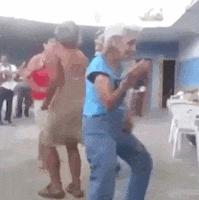 old woman dancing GIF