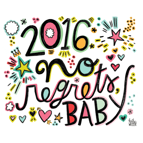 kathyweller typography 2016 handlettering noregrets GIF