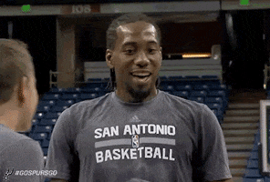 kawhi leonard smile GIF by San Antonio Spurs