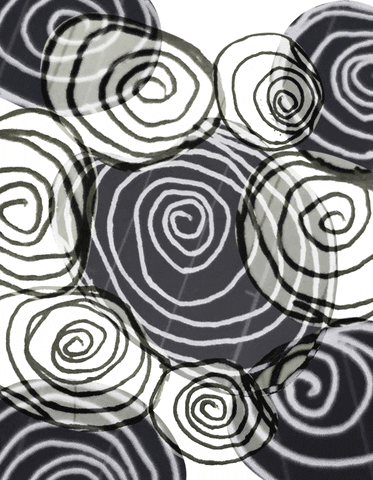 black and white swirls GIF by Yvonne Cheng