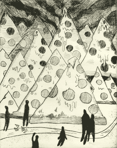 Pizza Mountain GIF by Dianna Xu