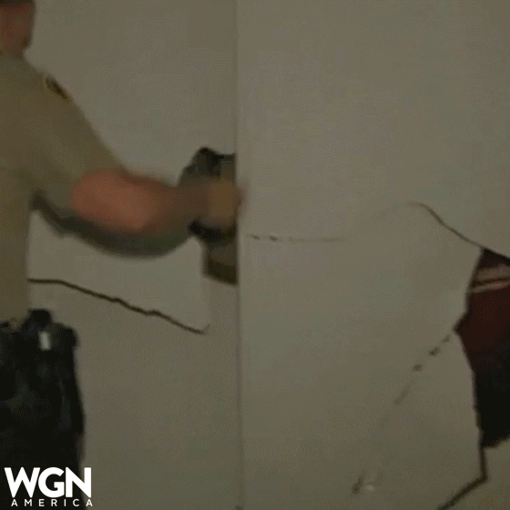 wgnamerica tv show police wall GIF