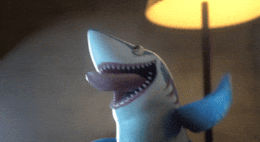 hungry-shark happy excited baby dinner GIF