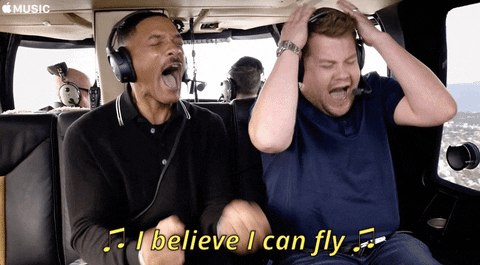 I Believe I Can Fly GIF by Carpool Karaoke: The Series on Apple Music -  Find & Share on GIPHY