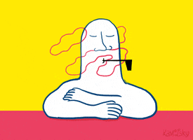 Contemplating Smoking Man GIF by Camille Dagal