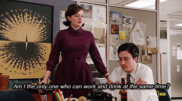 kaitjustinee work drink wine GIF