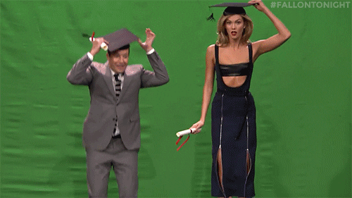 Karlie Kloss Graduation GIF by The Tonight Show Starring Jimmy Fallon - Find & Share on GIPHY