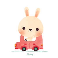 Driving On My Way GIF by Luli Bunny