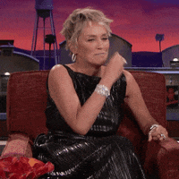 Zip It Sharon Stone GIF by Team Coco