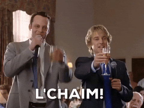 Giphy - wedding crashers cheers GIF