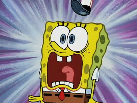 spongebob nervous gif