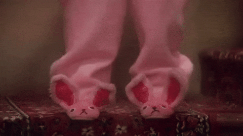 pink bunny rabbit christmas movies a christmas story GIF