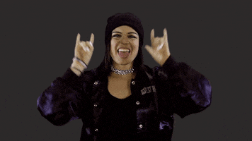 rock on party hard GIF by EVIEWHY