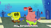 panicking spongebob gif