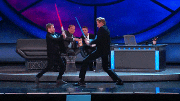 light saber battle GIF by Team Coco