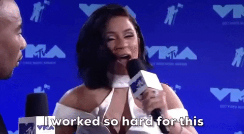 Cardi B Hard Work GIF by 2020 MTV Video Music Awards - Find & Share on GIPHY
