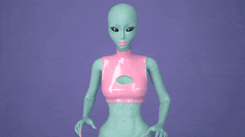 surprised alien girl GIF by Pastelae