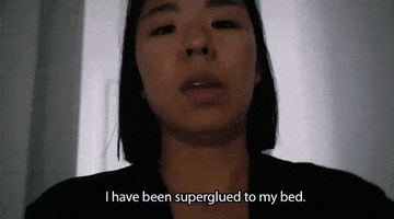 much tired bed exhausted stuck GIF